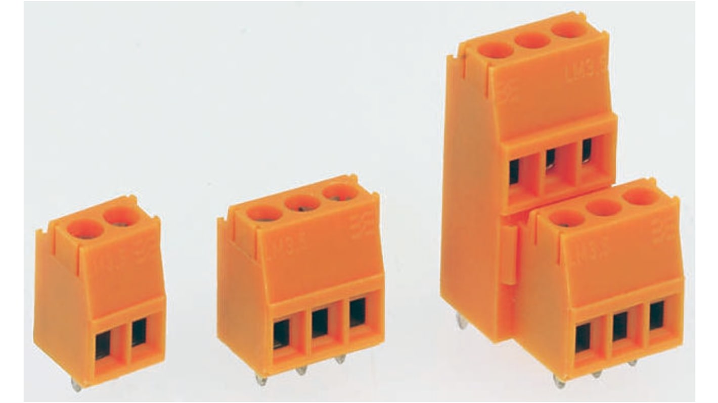 Weidmuller LM Series PCB Terminal Block, 3.5mm Pitch, Through Hole Mount, Solder Termination