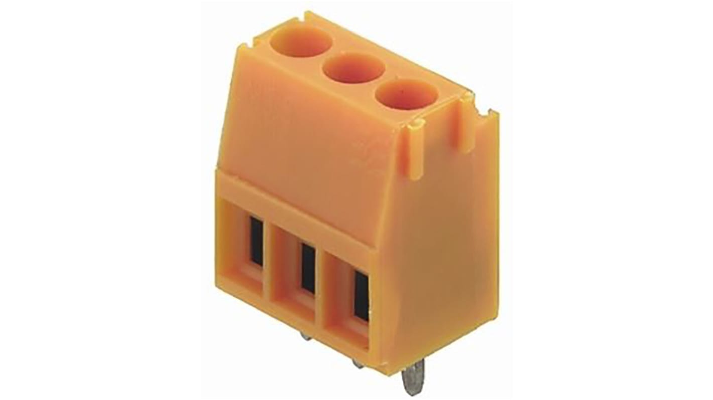 Weidmuller LM Series PCB Terminal Block, 3-Contact, 3.5mm Pitch, Through Hole Mount, Solder Termination