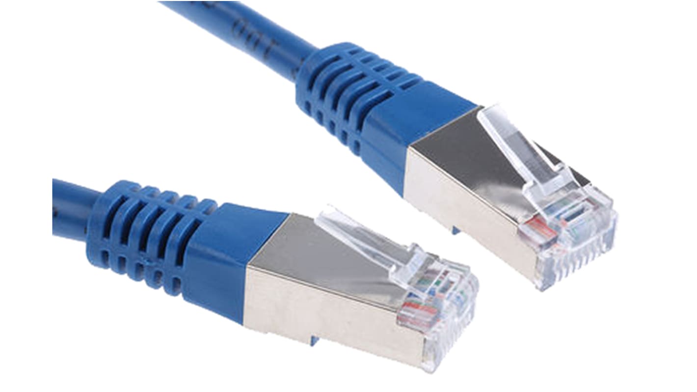 Decelect Cat5e Male RJ45 to Male RJ45 Ethernet Cable, U/UTP, Blue PVC Sheath, 2m