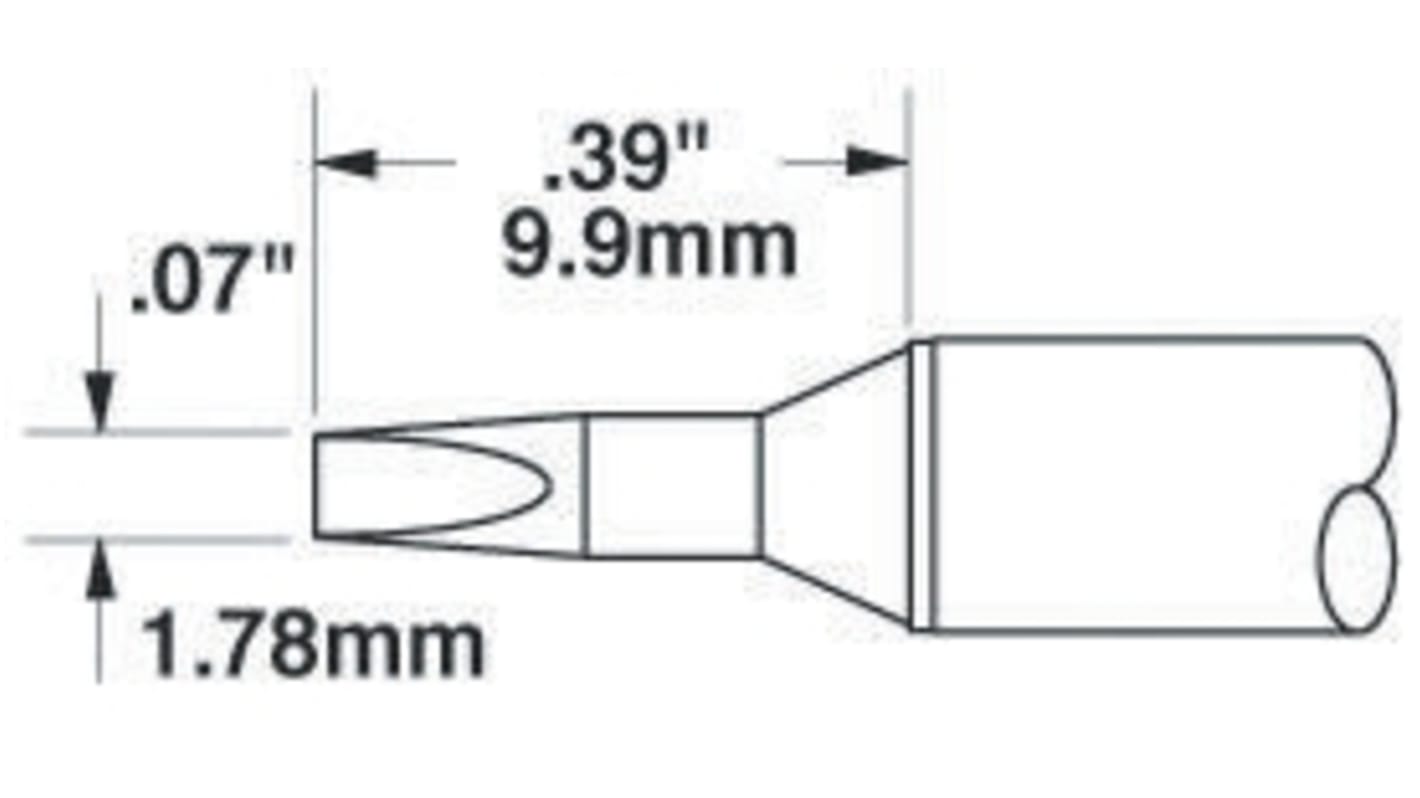 OK International 1.78 mm 30° Straight Chisel Soldering Iron Tip