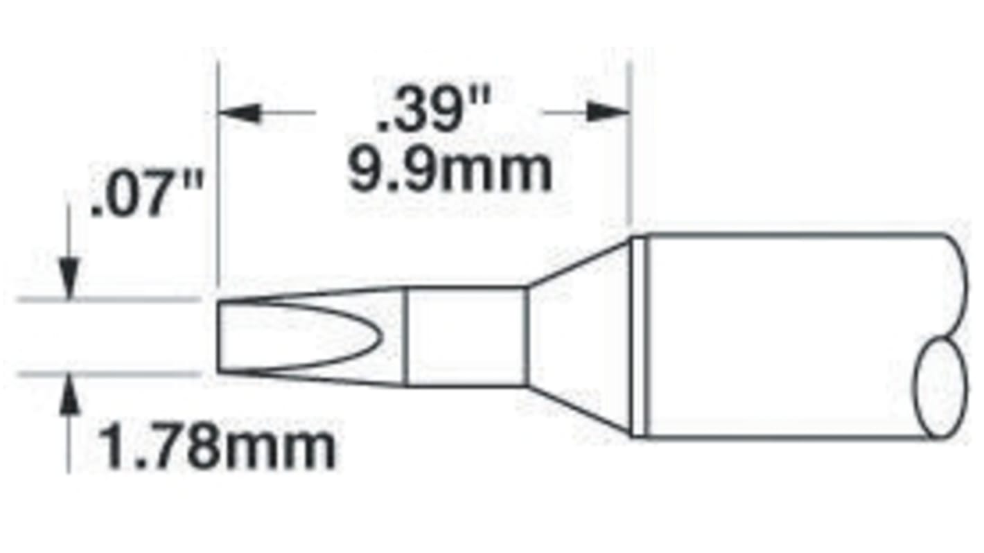 Punta de soldadura OK International, 1,78 mm, 30°, Cincel Recto