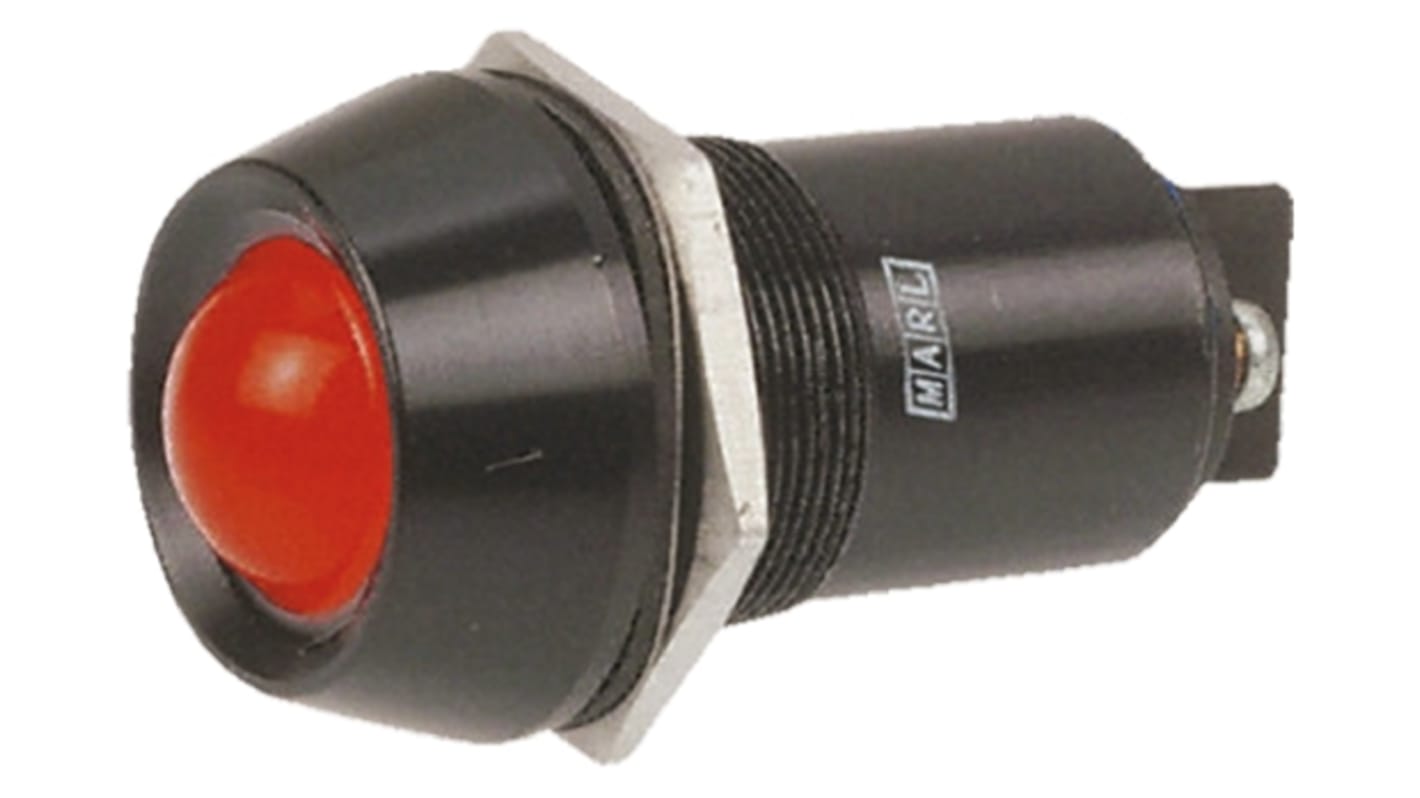 Marl Red Indicator, 24V dc, 25.4mm Mounting Hole Size