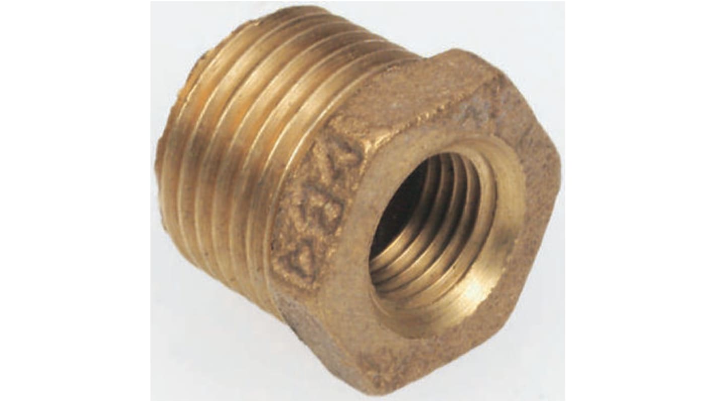 RS PRO Threaded Fitting, Straight Reducer Bush, Male BSPT 1in to Female BSPP 3/4in