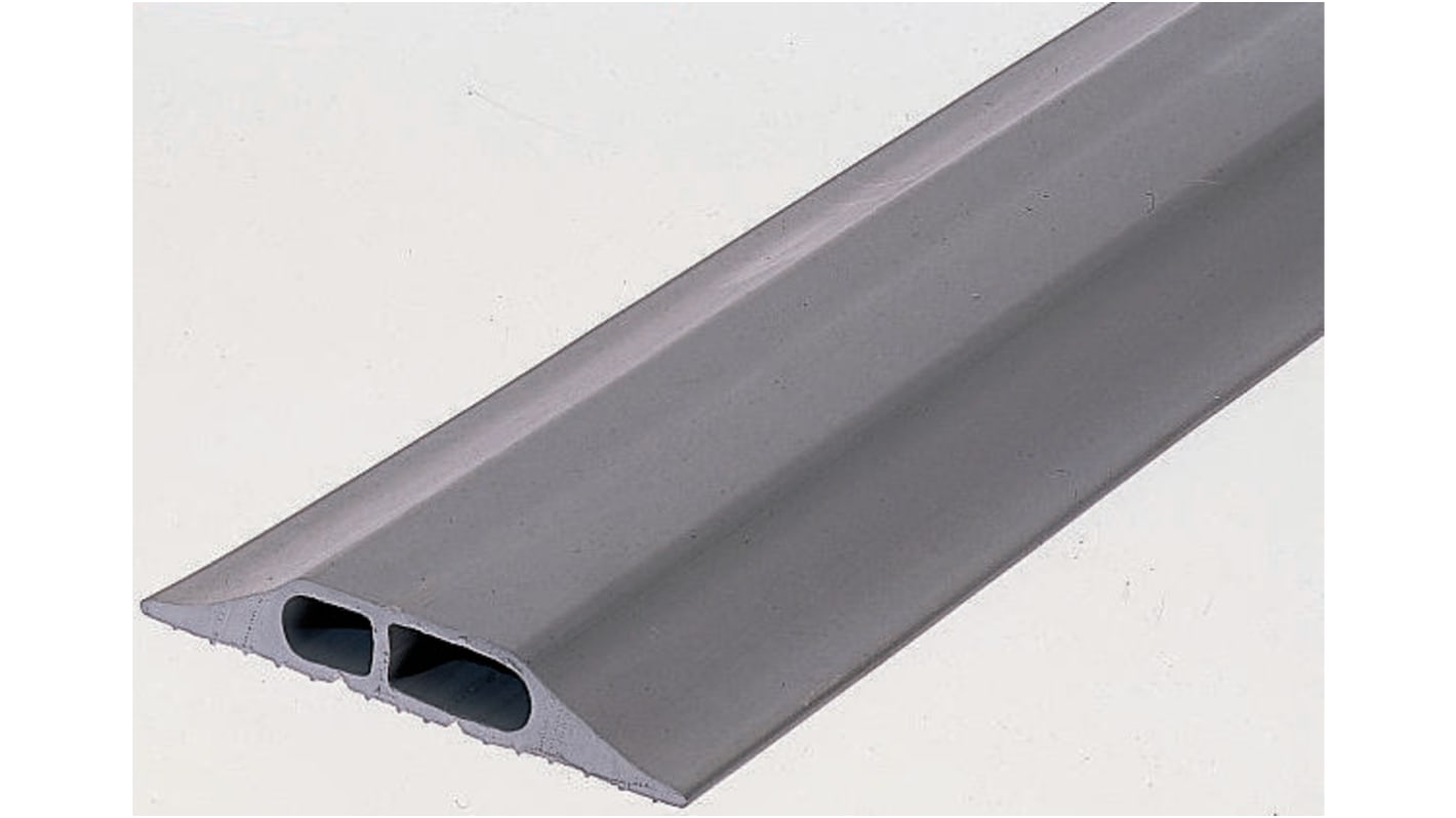 Vulcascot 3m Grey Cable Cover in Rubber, 15 x 10mm Inside dia.