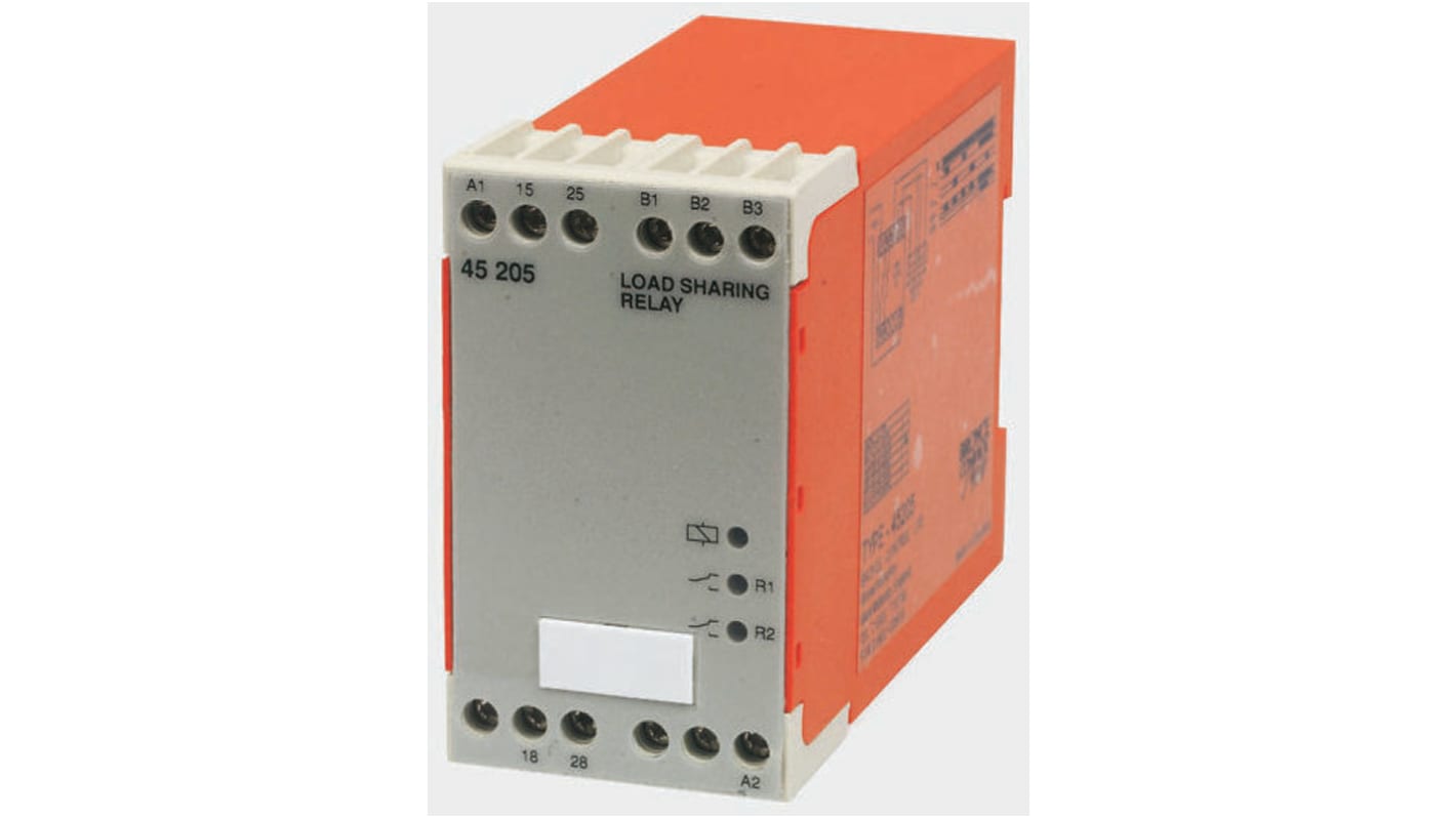 Broyce Control 45 Series Überwachungsrelais, für Lastverteilung, DPST DIN-Schienen