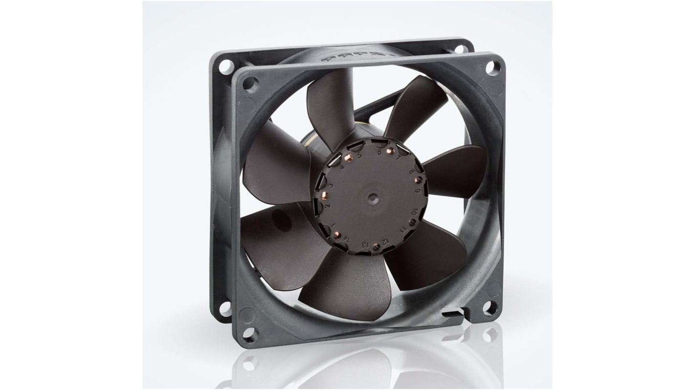 Ventilateur axial 8400 N ebm-papst 24 V dc, 69m³/h, 80 x 80 x 25mm, 2W