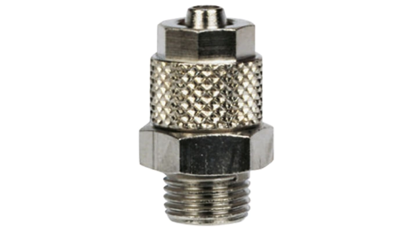 RS PRO Straight Threaded Adaptor, R 1/8 Male to Push In 5 mm, Threaded-to-Tube Connection Style