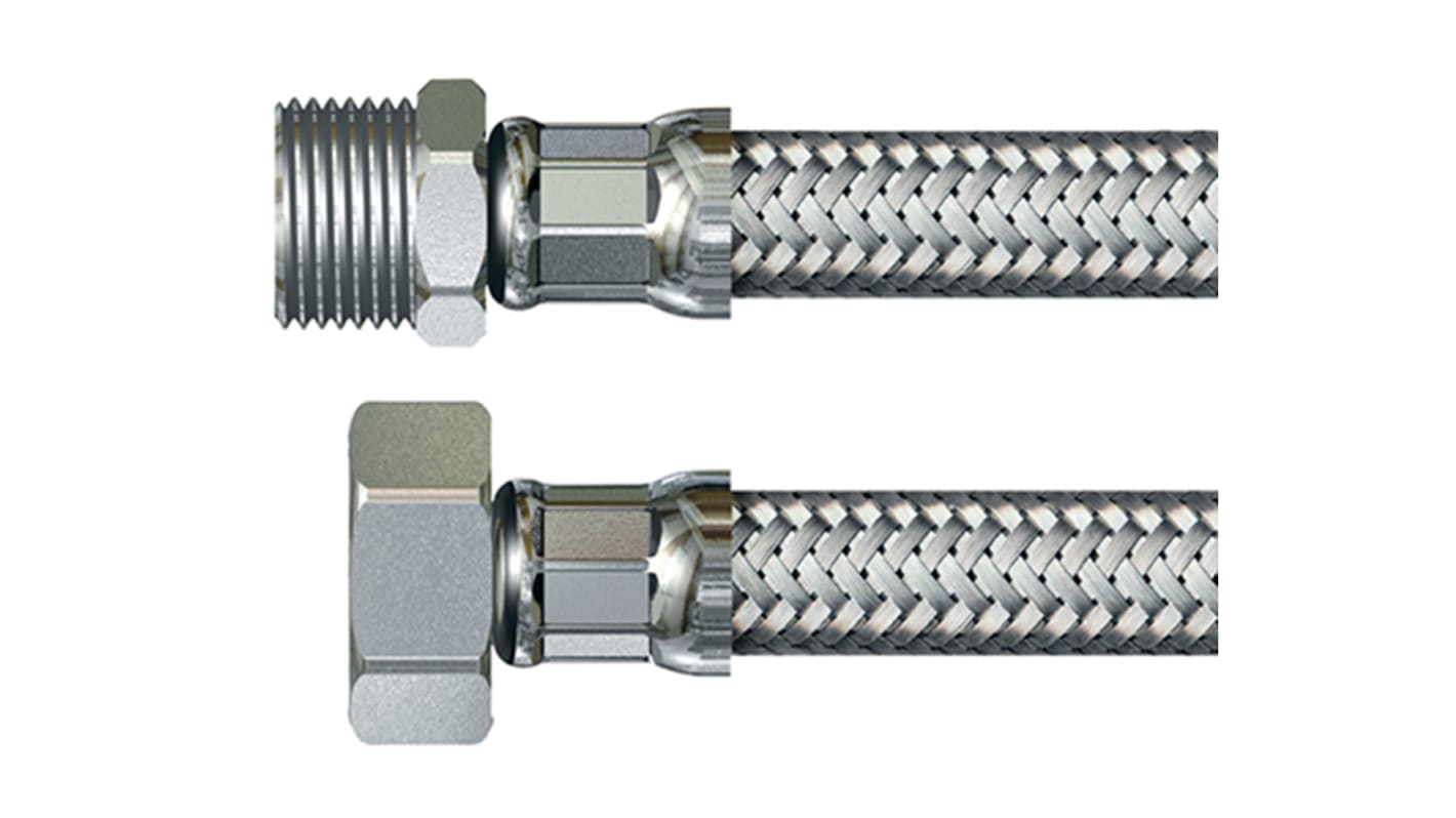 Watts Flexible Hose 12mm to 17mm, 16 bar, 500mm Long