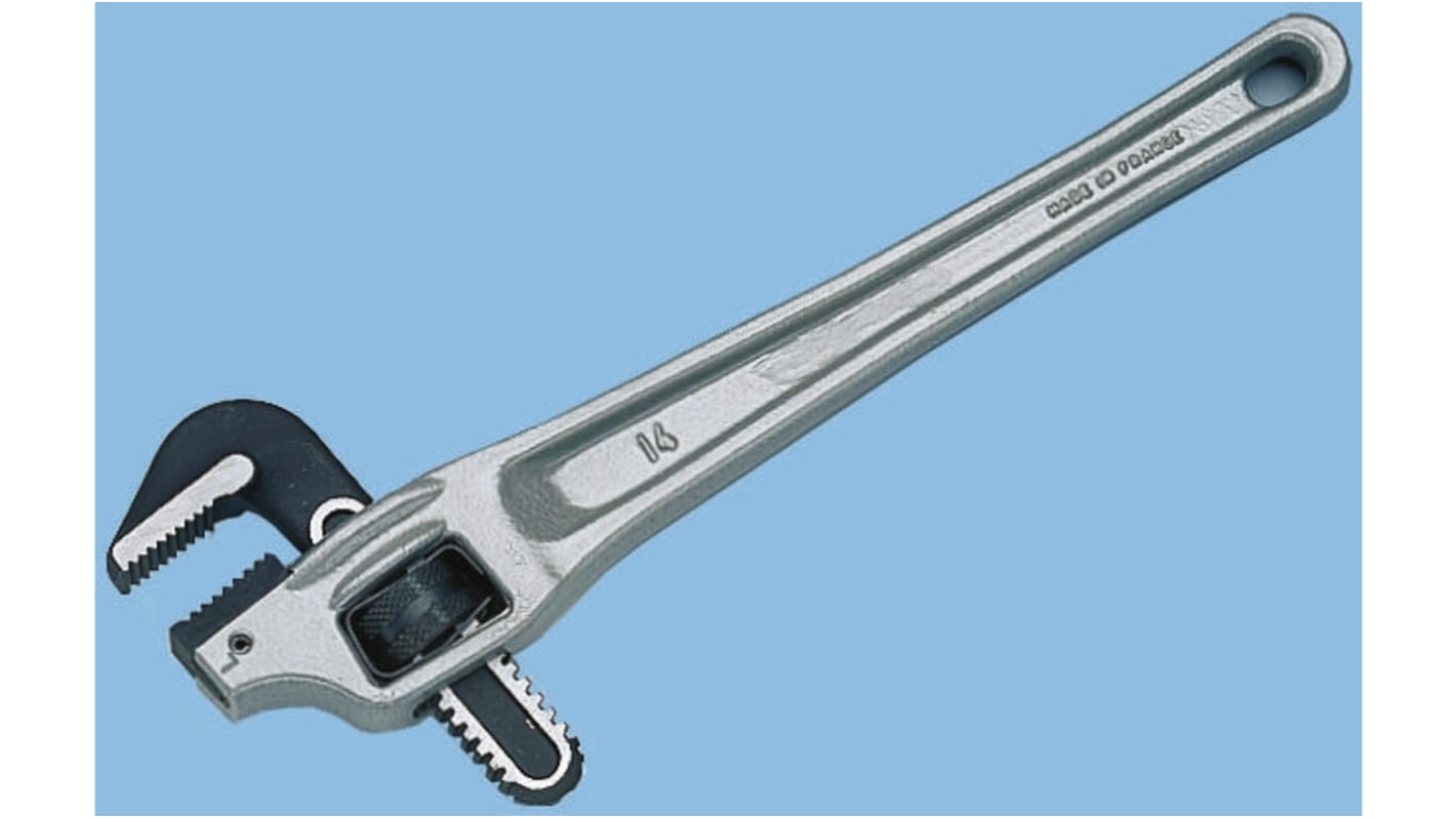 Facom Pipe Wrench, 450.0 mm Overall, 60mm Jaw Capacity, Metal Handle