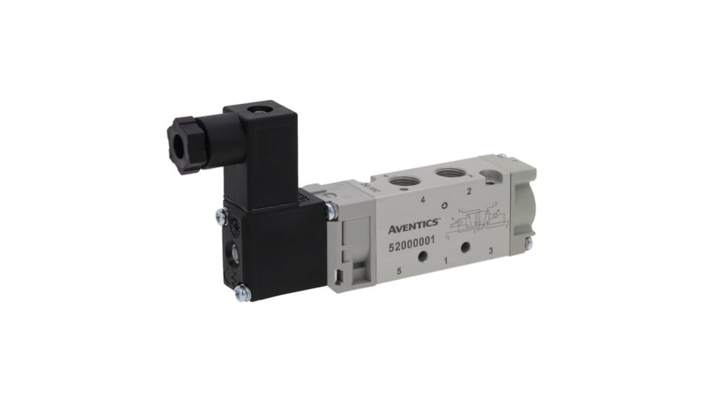 Electroválvula neumática EMERSON – ASCO, Serie 521, Rosca G 1/4, Función 5/2, Solenoide/Piloto, Colector, 1050l/min