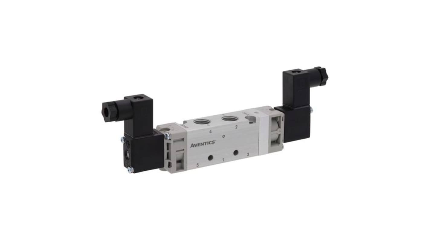 Electrodistributeur pneumatique EMERSON – ASCO serie 521 fonction 5/3 W3, Assistée/Assistée, G 1/4, 230V c.a.