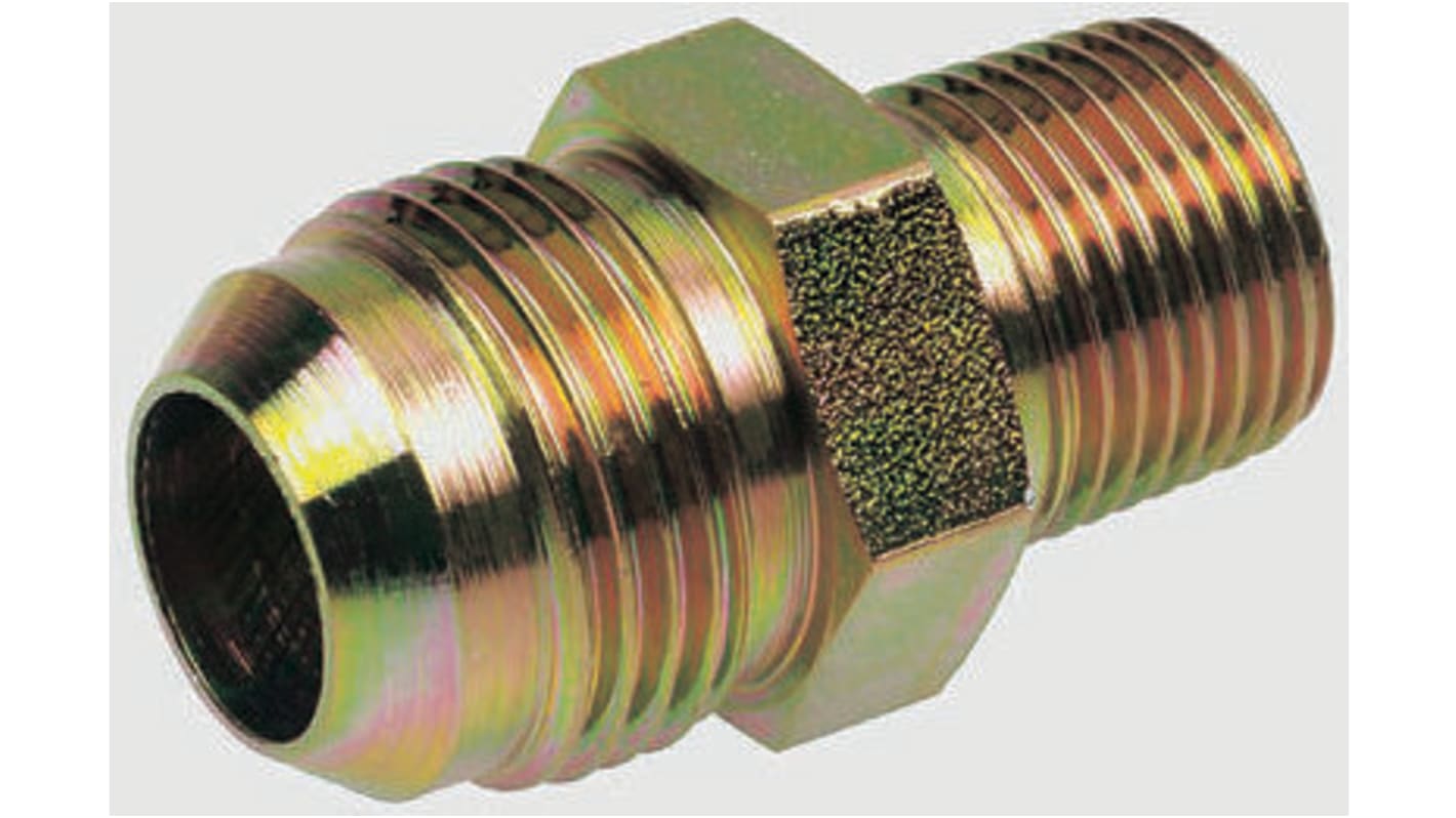 Parker Hydraulic Male Stud 10F3MXS, Thread Size R 1/2-14, UNF-2A 7/8-14