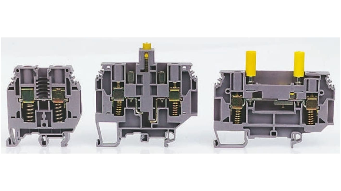 Entrelec SNA Reihenklemmenblock Einfach Grau, 10mm², 800 V ac / 41A, Schraubanschluss