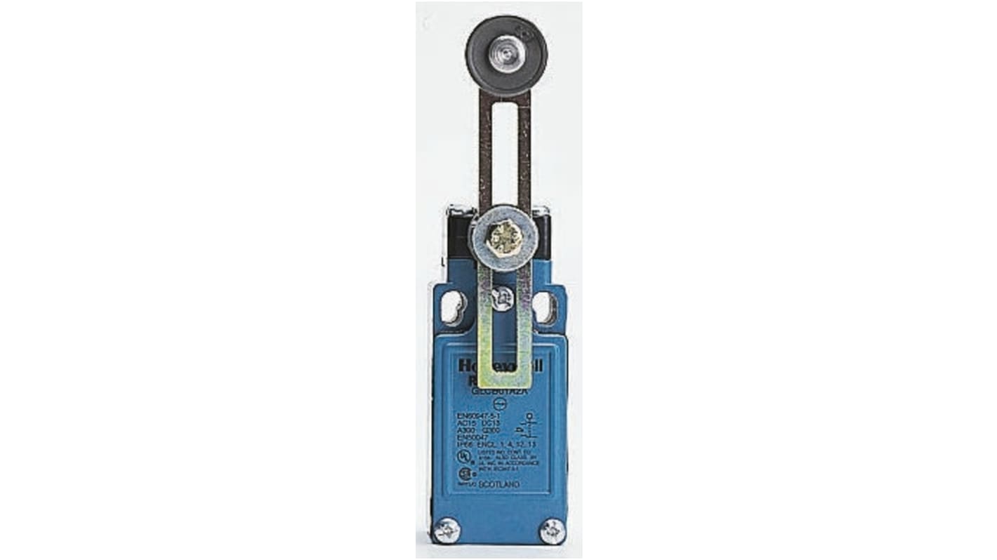 Honeywell GLD Series Roller Plunger Limit Switch, NO/NC, IP66, SPDT 1NO/1NC Gold Contacts, Thermoplastic Housing, 50V