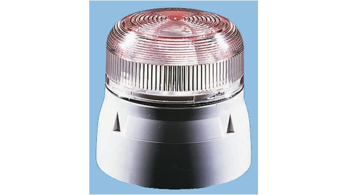 Klaxon Flashguard QBS Series Clear Flashing Beacon, 110 V ac, Surface Mount, Xenon Bulb