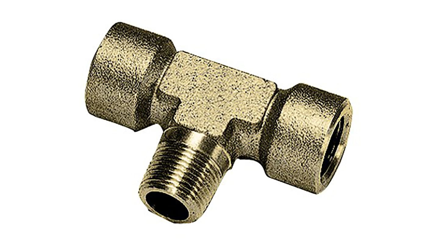 Legris Brass Pipe Fitting, Tee Threaded Branch Tee, Female BSPP 1/8in to Female BSPP 1/8in