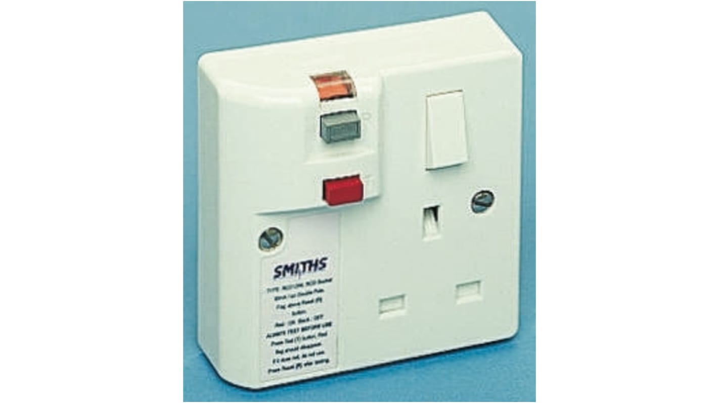 RCD12WL Theben / Timeguard 13A, Passive, Single Gang RCD Socket