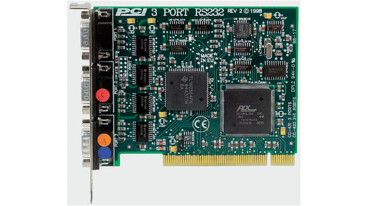 Brainboxes PCI Erweiterungskarte Seriell, 3-Port RS-232 115.2Kbit/s 64 B