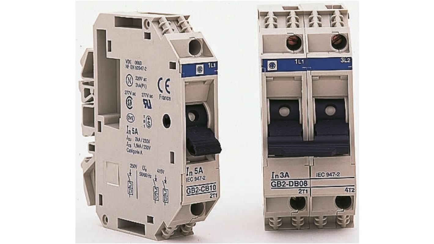 Schneider Electric GB2 Thermischer Überlastschalter / Thermischer Geräteschutzschalter, 1-polig + N-polig, 8A, 250V ac