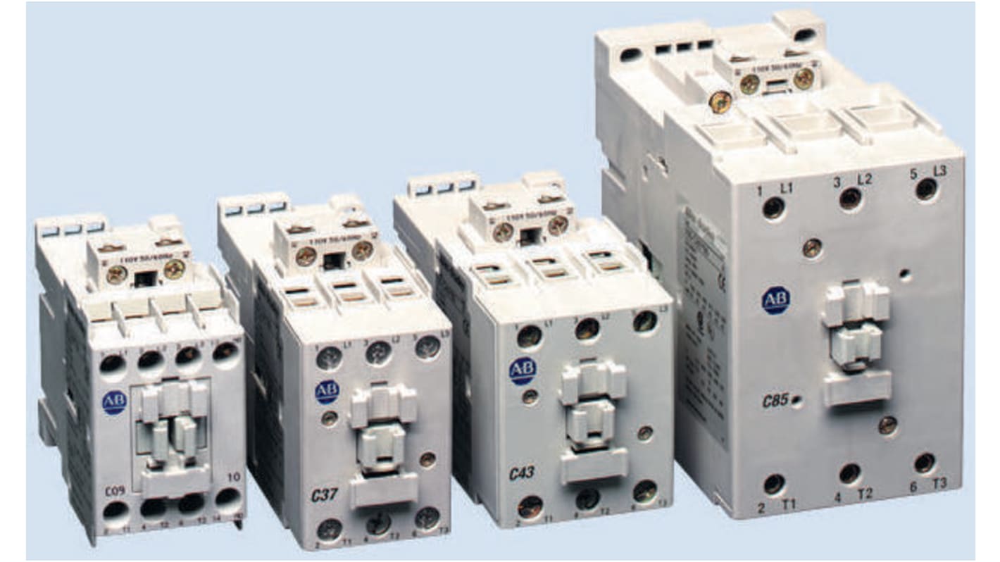 Contactor Allen Bradley 100 Series 100C de 3 polos, 3 NA, 72 A, bobina 24 V dc, 40 kW