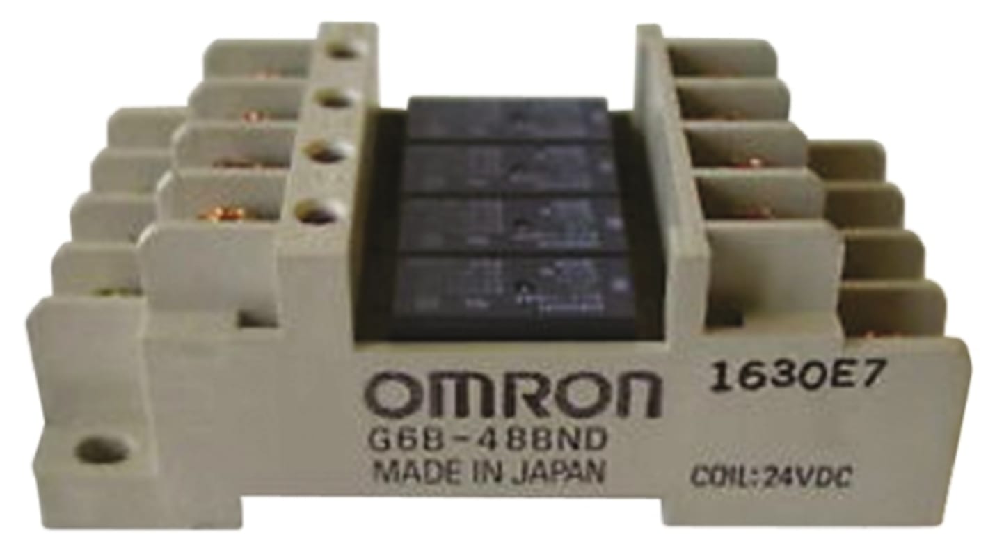 Omron パワーリレー 24V dc, 4a接点 DINレールタイプ