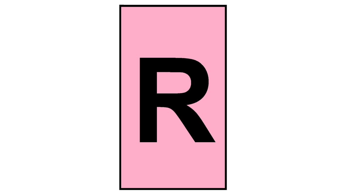 HellermannTyton Ovalgrip Slide On Cable Marker, Pink, Pre-printed "R", 1.2 → 2.3mm Cable