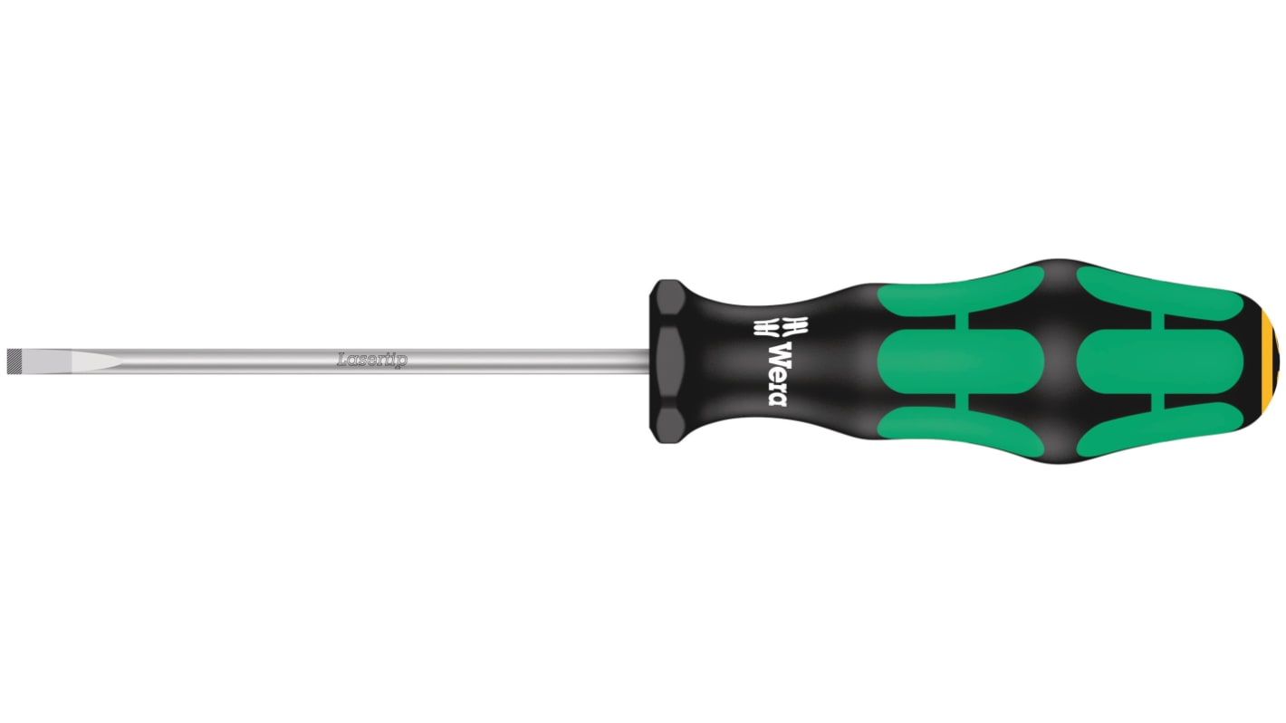 Wera Slotted  Screwdriver, 4 mm Tip, 100 mm Blade, 198 mm Overall