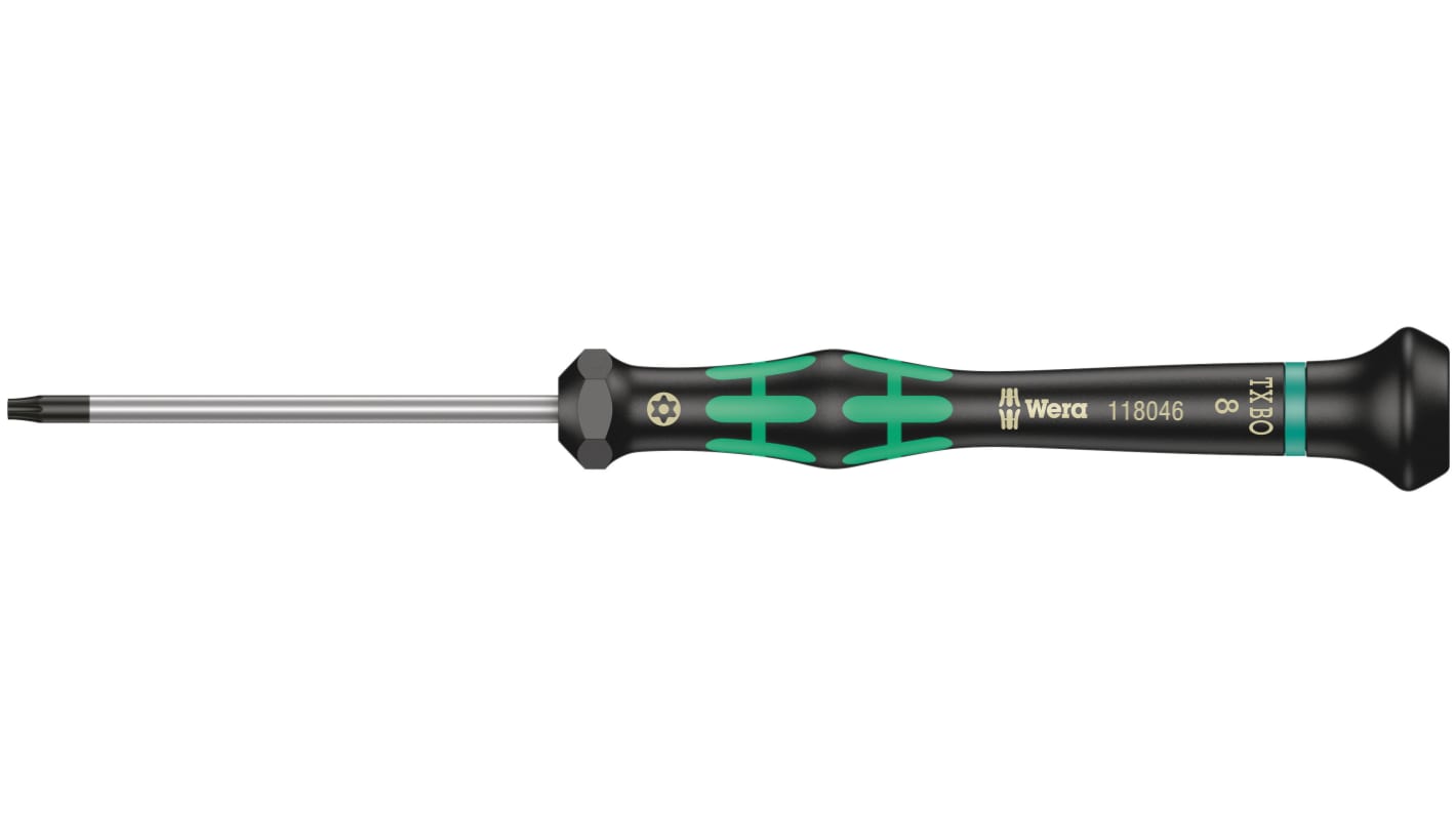 Wera T8 TORX® BO Präzisionsschraubendreher, Nickel, 157 mm / Klinge 60 mm