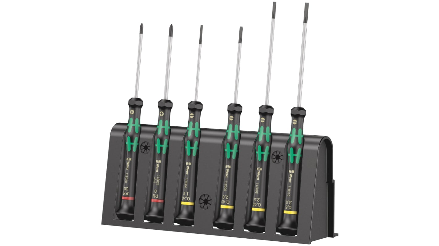 05118150001 Wera Phillips; Slotted Precision Screwdriver Set, 6Piece