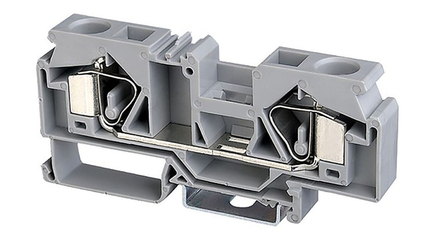 Wago 281 Series Grey Feed Through Terminal Block, 4mm², Single-Level, Cage Clamp Termination