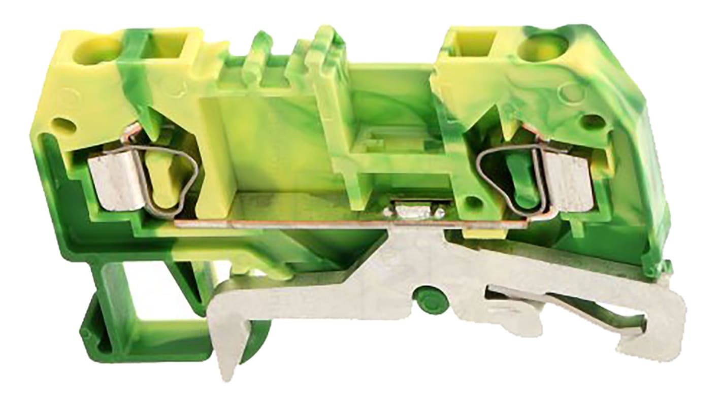 Wago 280 Series Green/Yellow Earth Terminal Block, 2.5mm², Single-Level, Cage Clamp Termination