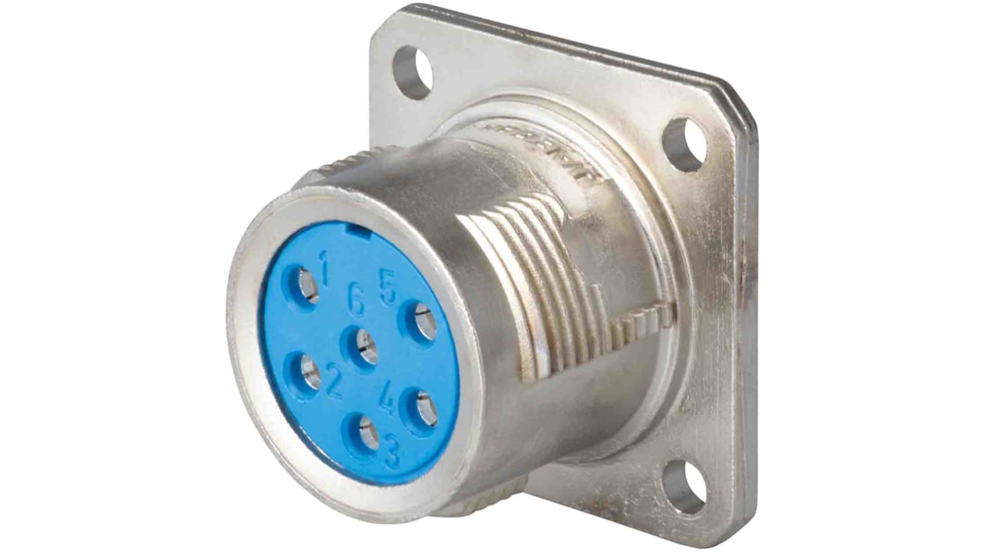 Jaeger 4 Way Panel Mount MIL Spec Circular Connector Receptacle, Pin Contacts, MIL-DTL-5015