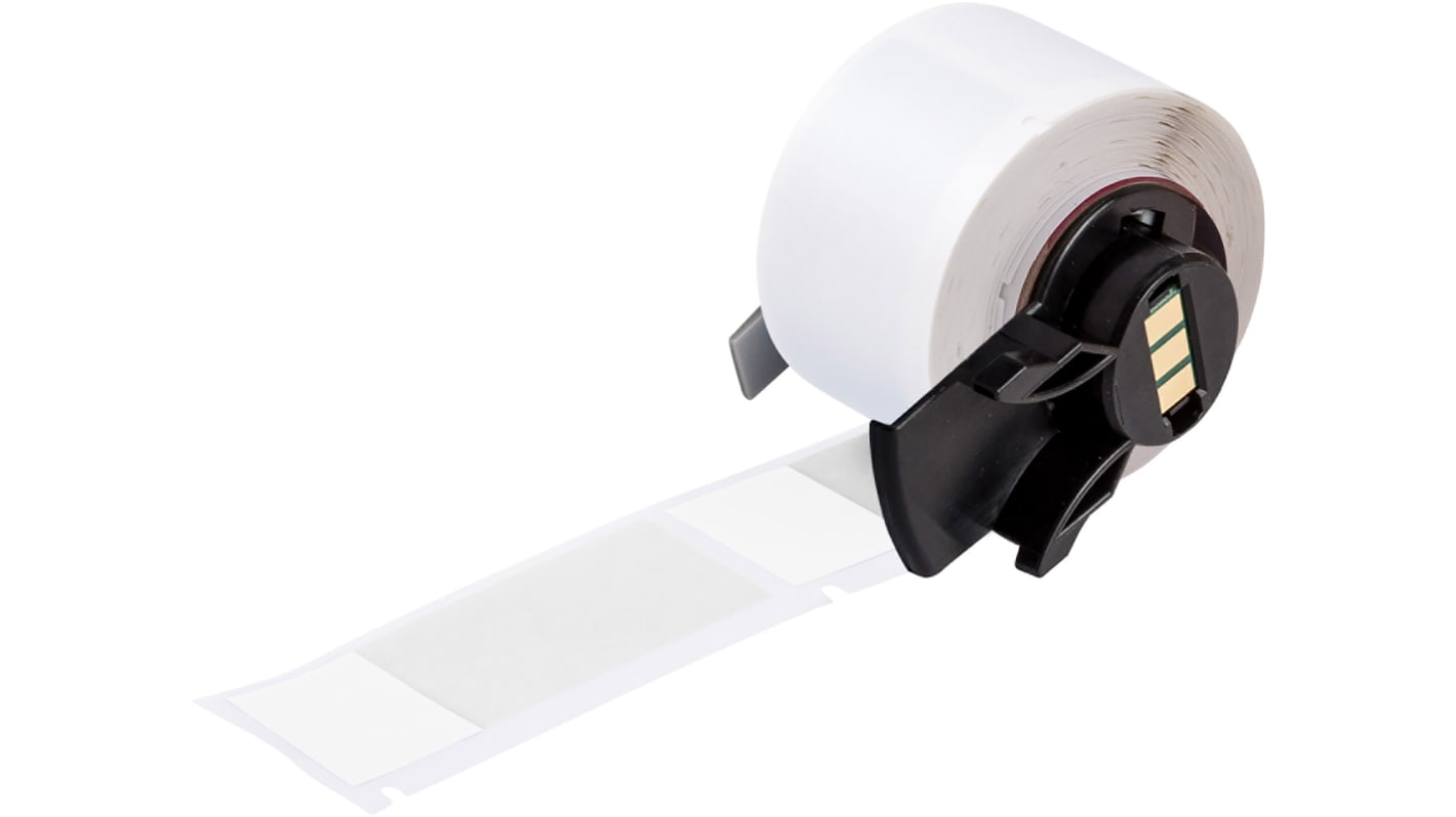 Brady B-427 Self-laminating Vinyl Transparent/White Cable Labels, 25.4mm  Width, 63.5mm Height, 100 Qty