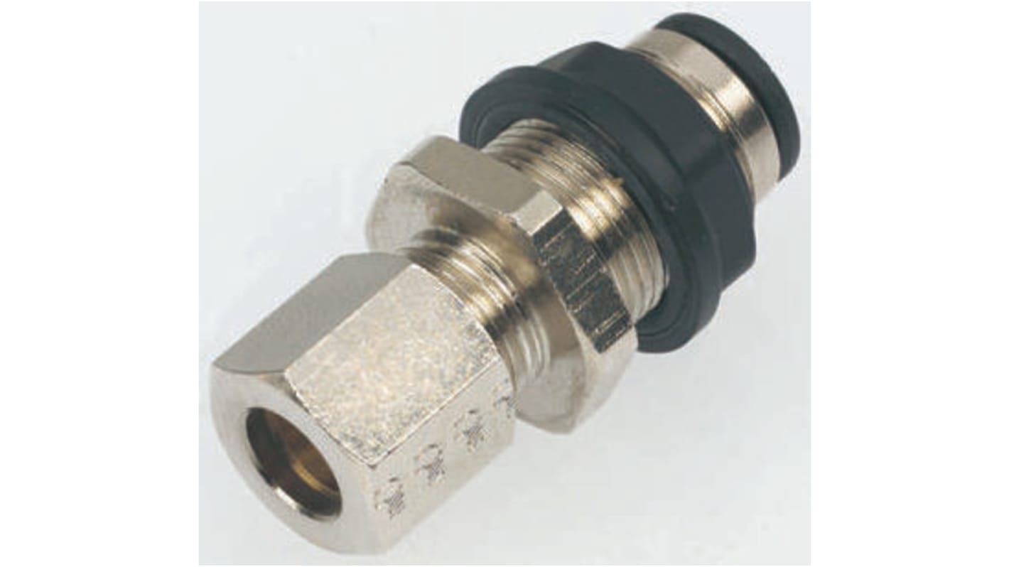 Legris LF3000 Series Bulkhead Tube-to-Tube Adaptor, Push In 4 mm to Push In 4 mm, Tube-to-Tube Connection Style