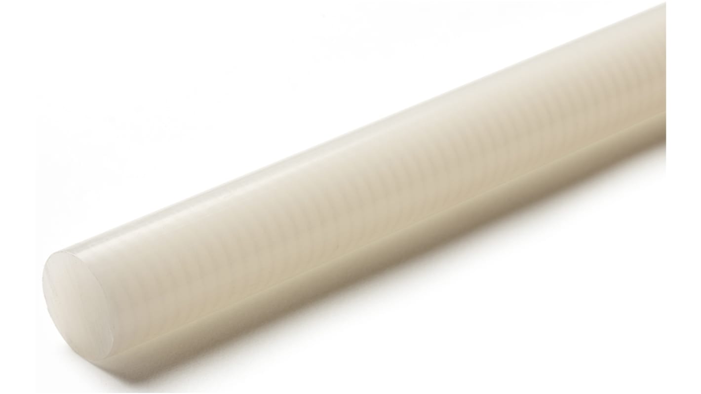 RS PRO Polyvinylidene Fluoride PVDF Rod, 500mm x 40mm Diameter