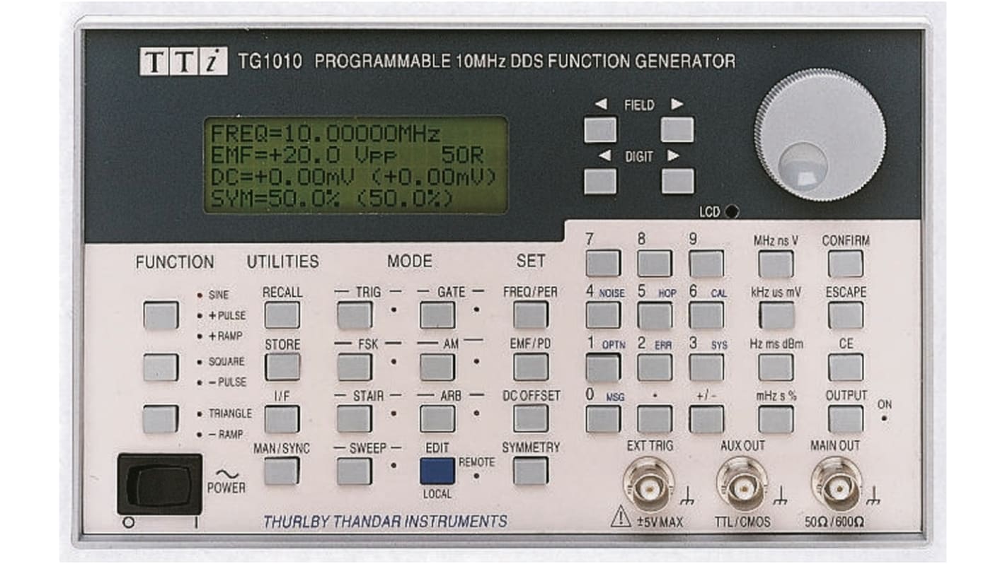 Aim-TTi Funktionsgenerator, Wobbler 0.1MHz → 10MHz Digitalfrequenz, FM-moduliert, ISO-kalibriert