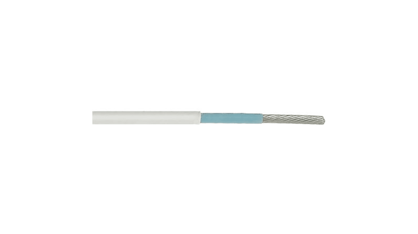 TE Connectivity White 1.3 mm² Harsh Environment Wire, 16 AWG, 19/29, 100m, ETFE Insulation