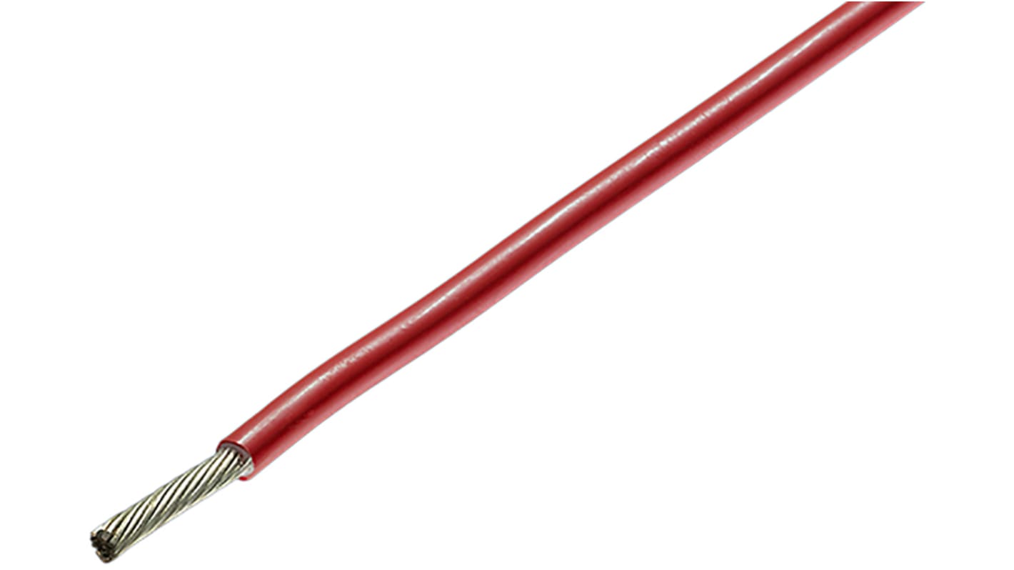 TE Connectivity Red 0.25 mm² Harsh Environment Wire, 24 AWG, 19/36, 100m, Polyalkene Insulation