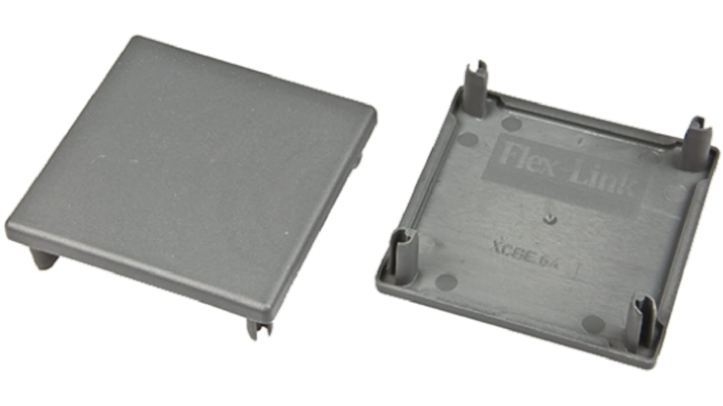 XCBE 64 FlexLink Grey Square End Cap, 64 mm Strut Profile, 11mm