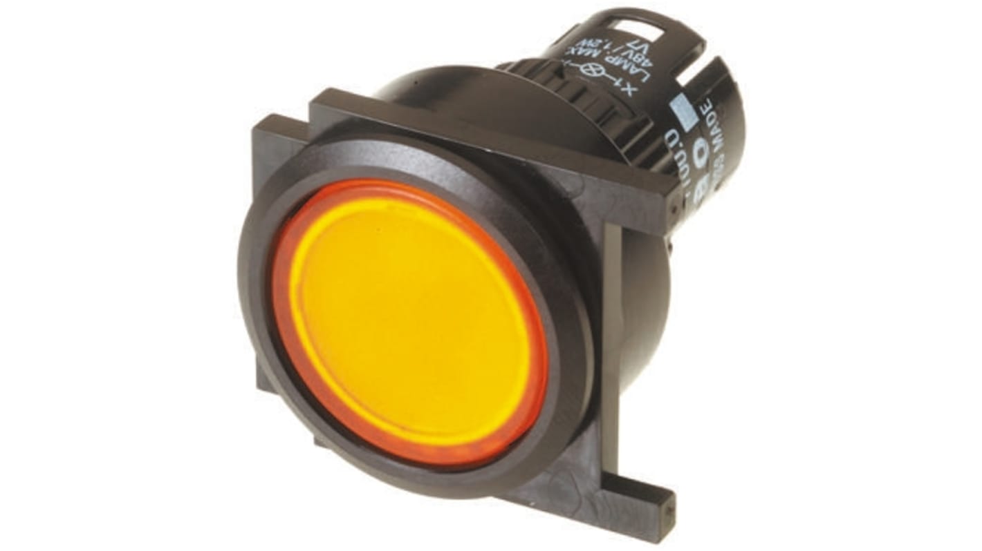 Cabezal de pulsador EAO, de color Amarillo, Momentáneo, IP65
