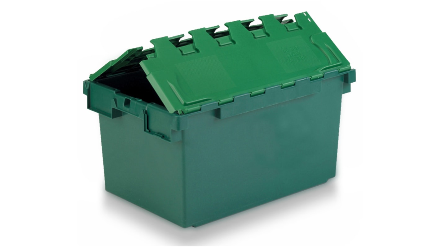 Caja plegable Schoeller Allibert de PP Verde, de 80L, 374mm x 460mm x 720mm