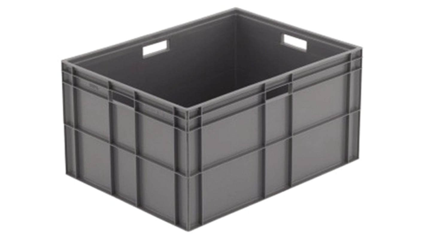 Bac de rangement empilable Gris Sans couvercle 162L, 412mm x 600mm x 800mm