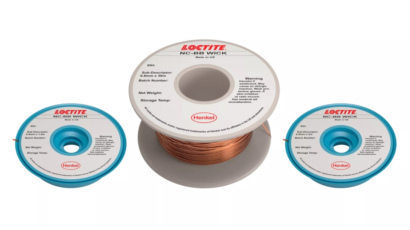 Tresse à dessouder, Loctite, 1.5m x 2.7mm, Sans nettoyant