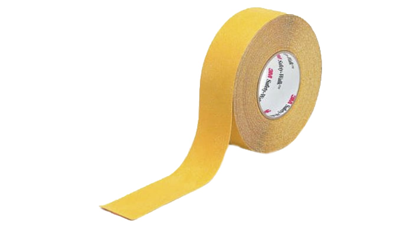 Cinta de advertencia de peligro adhesiva 3M Safety-Walk 600 de color Amarillo, 25mm x 18m