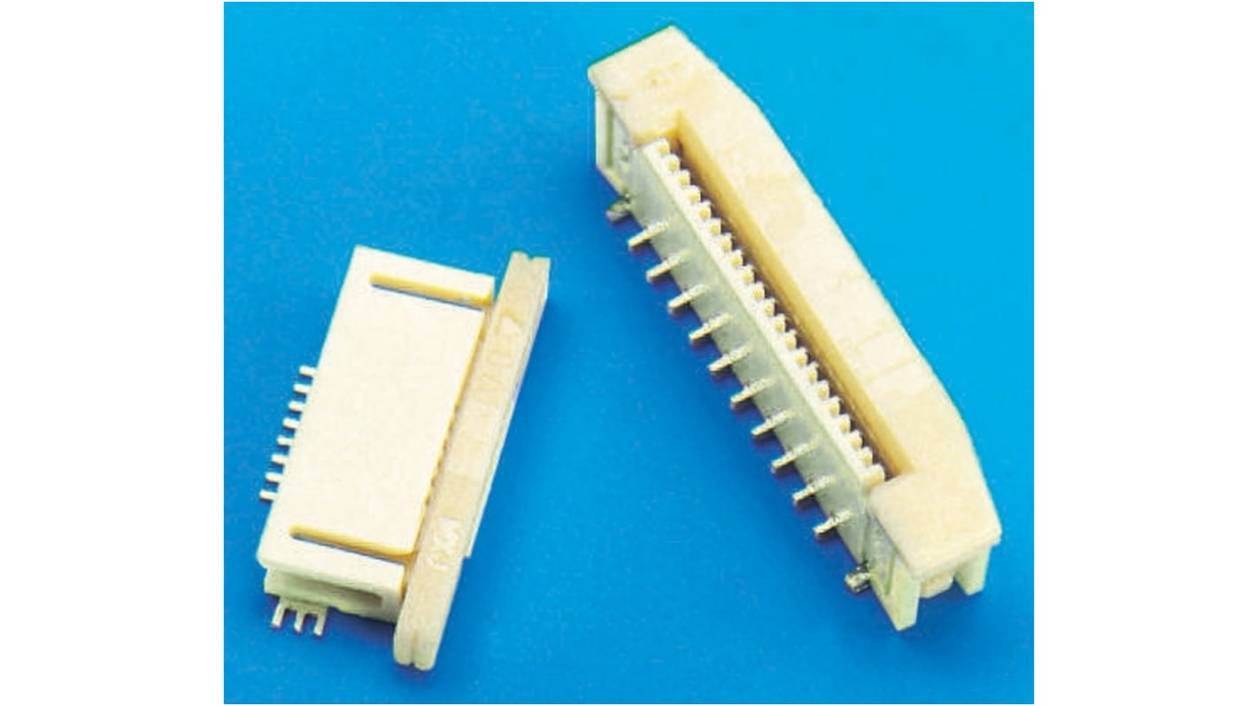 Molex, Easy-On, 52435 0.5mm Pitch 28 Way Right Angle FPC Connector, ZIF Top Contact