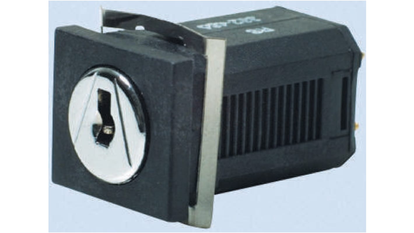 Interruptor de llave, 100 mA a 30 V dc, 3 vías, -20 → +60°C