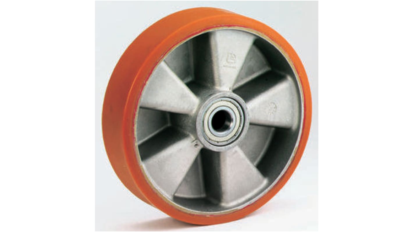 LAG Grey, Orange Polyurethane Abrasion Resistant, High Load Capacity, Laceration Resistant, Non-Marking Trolley Wheel,