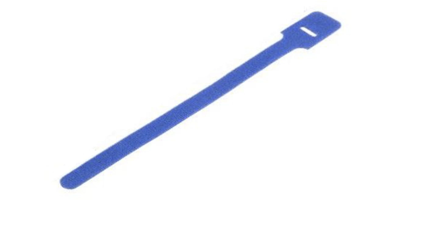 RS PRO Hook & Loop Cable Tie, 225mm x 13 mm, Blue Fabric