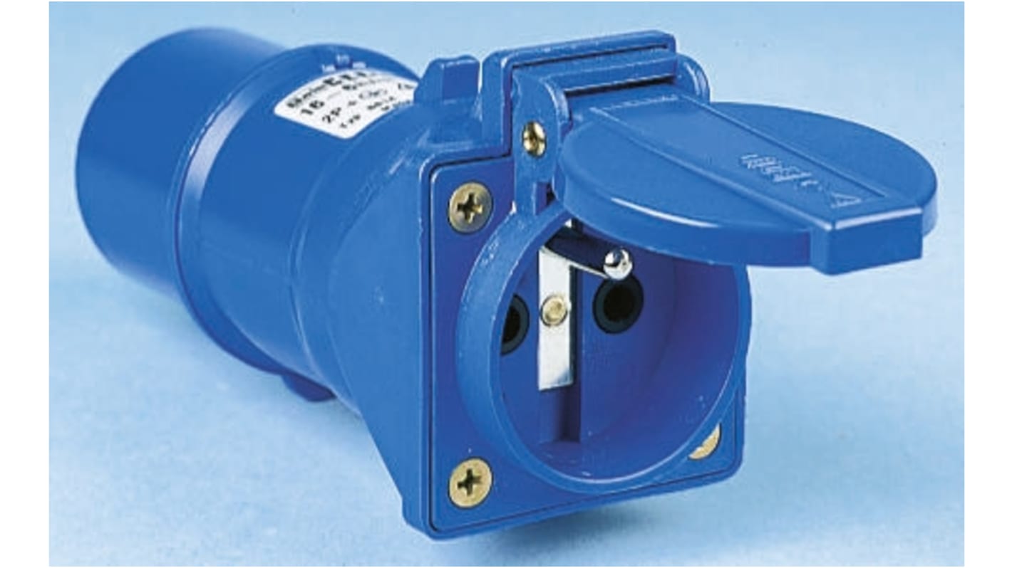 8614 Bals IP66 Blue 2P + E Industrial Power Connector Adapter, Rated