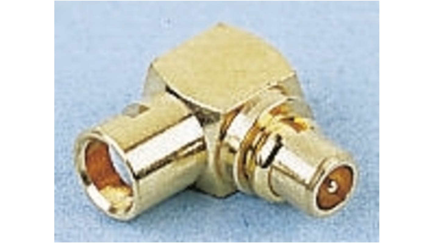 Telegartner, Plug Cable Mount MMCX Connector, 50Ω, Solder Termination, Right Angle Body